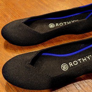 Rothy's Like New Black Round Toe Flats - Size 7.5 (with extra insoles)